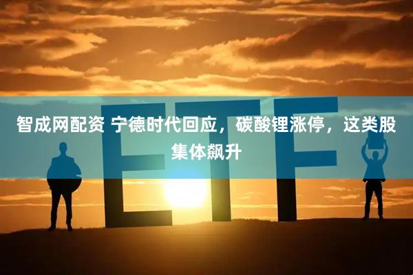 智成网配资 宁德时代回应，碳酸锂涨停，这类股集体飙升